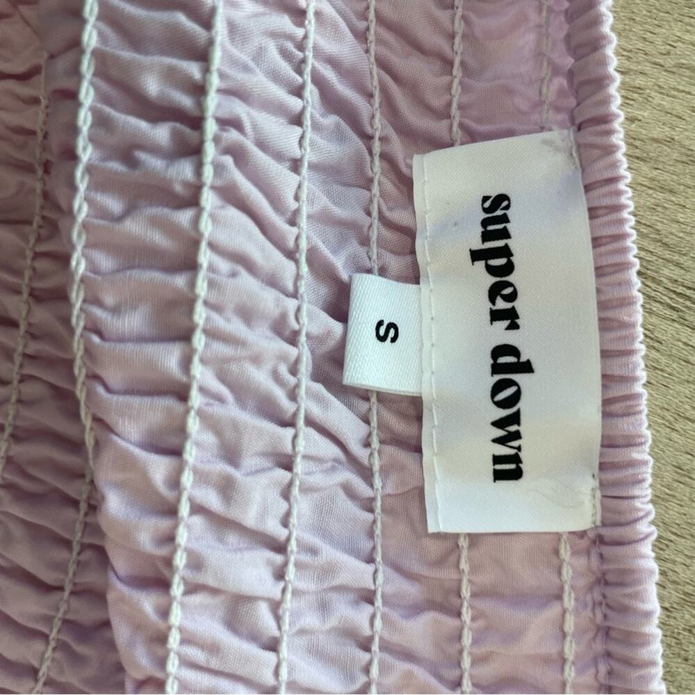 SuperDown Shay Puff Sleeve Crop Top Size Small in Lavender - Picture 7 of 9